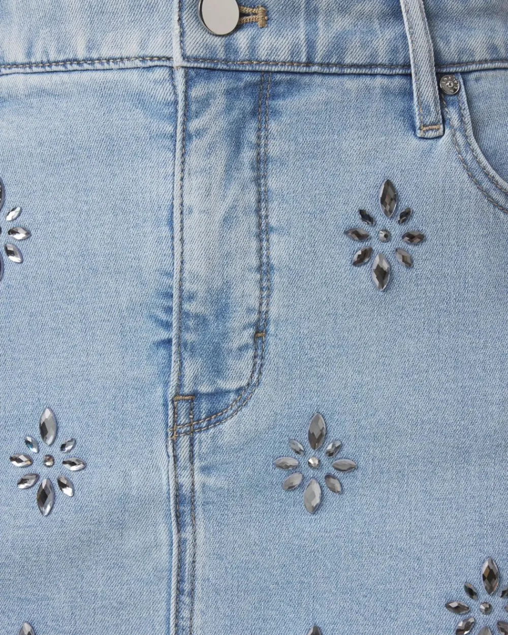 Embellished Denim A-Line Mini Skirt*White House Black Market Fashion