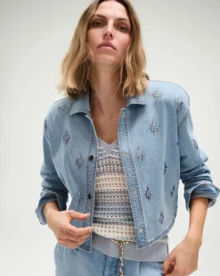 Embellished Denim Shacket*White House Black Market Discount