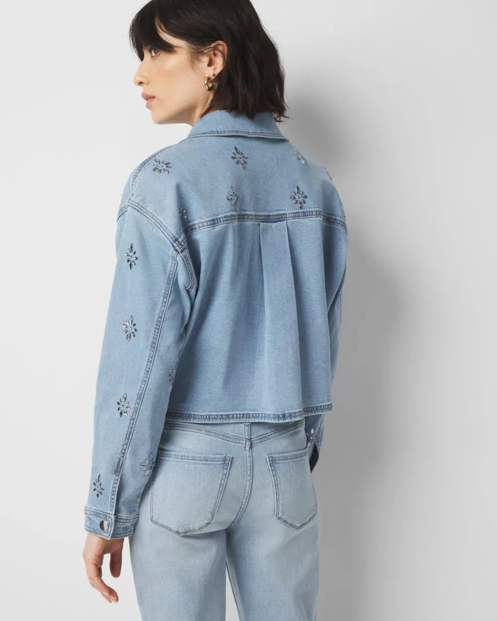 Embellished Denim Shacket*White House Black Market Discount