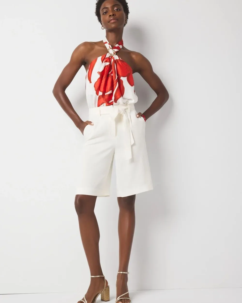 Extra High-Rise Belted Bermuda Short*White House Black Market New