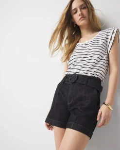 Extra High-Rise Belted Denim Short*White House Black Market Outlet