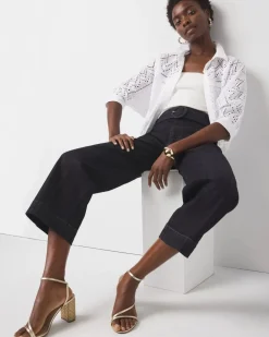 Extra High-Rise Belted Wide Leg Cropped Jean*White House Black Market Fashion