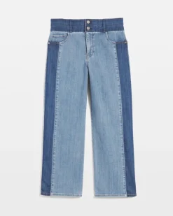 Extra High-Rise Colorblocked Wide Leg Cropped Jean*White House Black Market Best