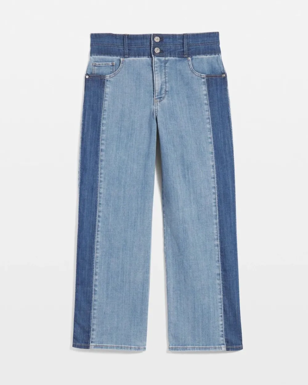 Extra High-Rise Colorblocked Wide Leg Cropped Jean*White House Black Market Best