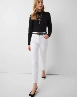 Extra High-Rise Double Waistband Straight Ankle Jeans*White House Black Market Sale
