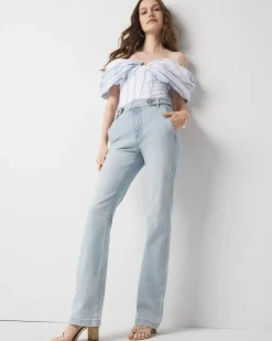 Extra High-Rise Novelty Tab Bootcut Jean*White House Black Market Best