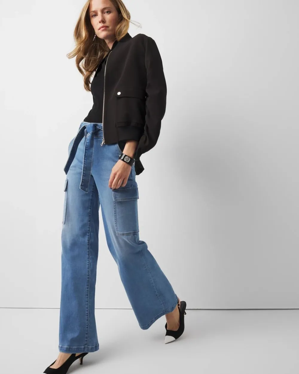 Extra High-Rise Wide-Leg Cargo Jeans*White House Black Market Hot