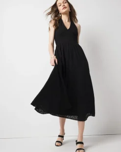 Eyelet Halter Midi Dress*White House Black Market Outlet