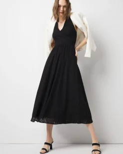 Eyelet Halter Midi Dress*White House Black Market Outlet