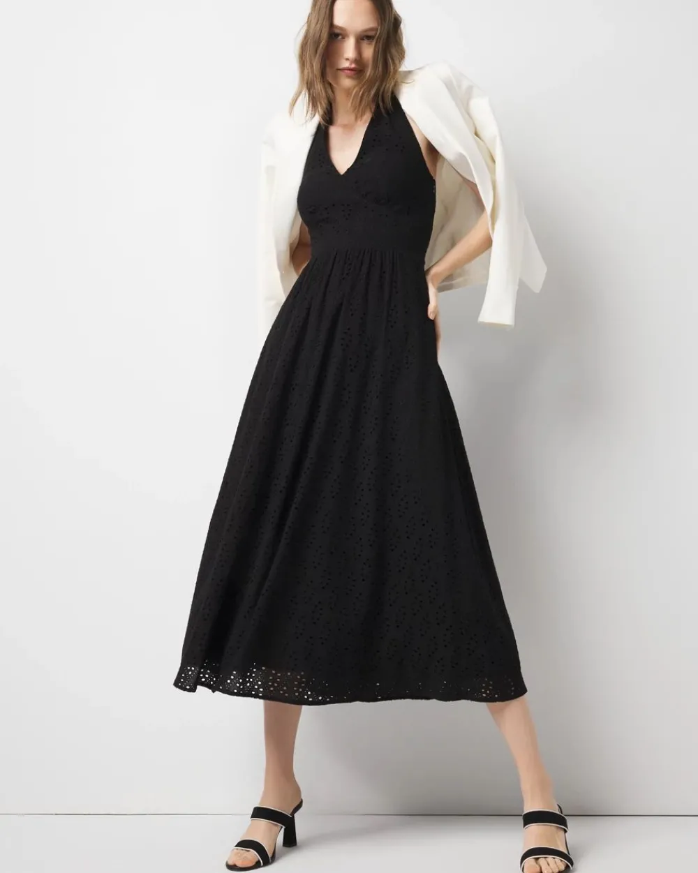 Eyelet Halter Midi Dress*White House Black Market Outlet
