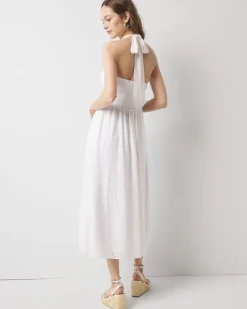 Eyelet Halter Midi Dress*White House Black Market Sale