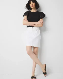 Eyelet Sleeve Crewneck Tee*White House Black Market Hot