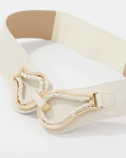 Faux Leather Braided Stretch Waist Belt*White House Black Market Outlet