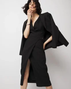 Faux Wrap Sheath Dress*White House Black Market Fashion