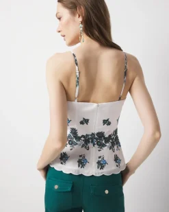Floral Scalloped Hem Top*White House Black Market Best