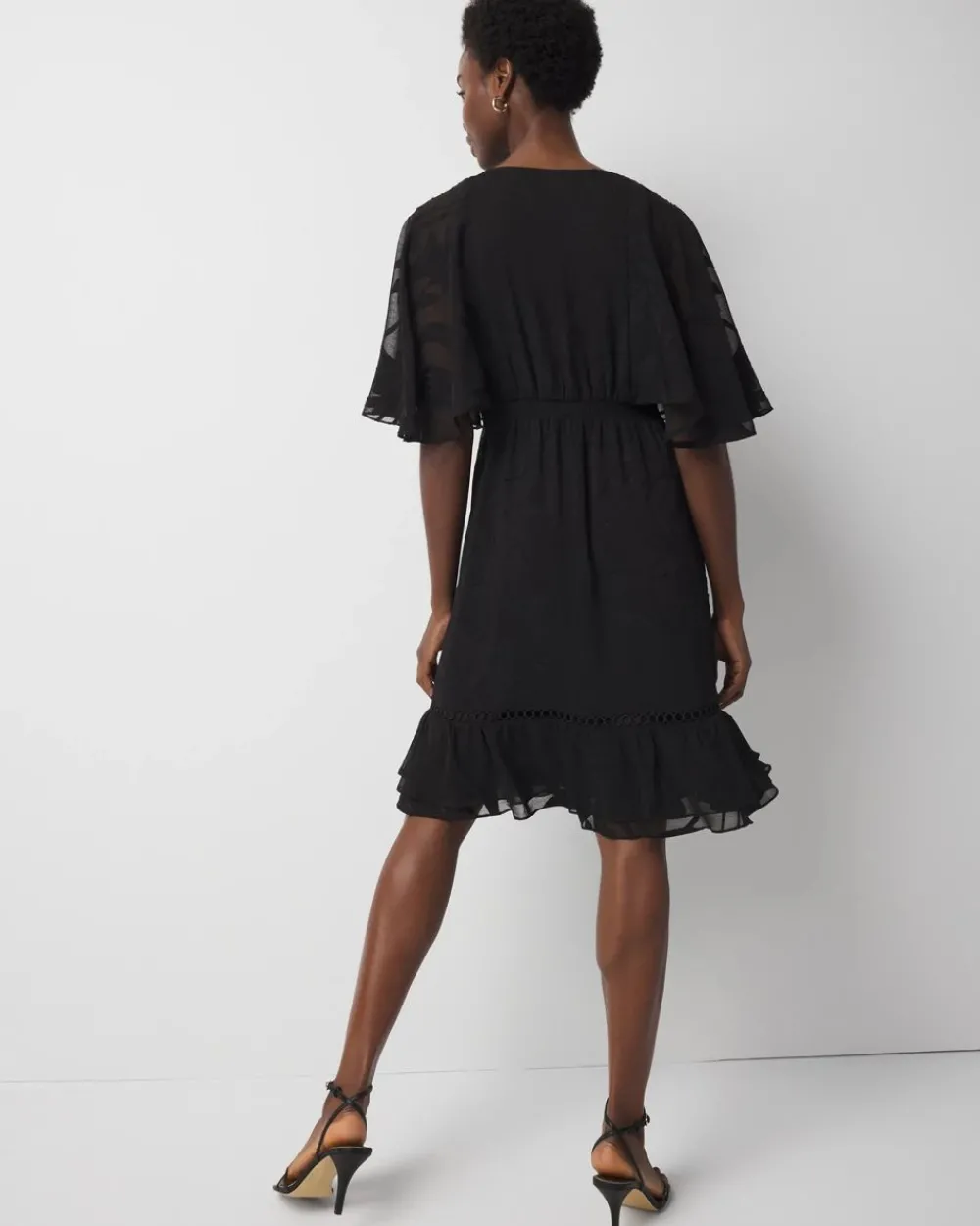 Flounce + Floral Burnout Dress*White House Black Market Outlet