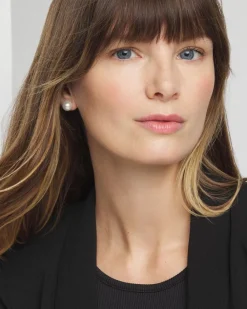 Glass Pearl Stud Earrings*White House Black Market Fashion