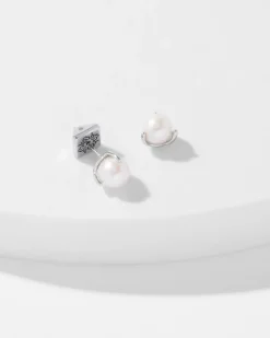 Glass Pearl Stud Earrings*White House Black Market Fashion