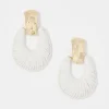 Gold + Ecru Raffia Drop Earrings*White House Black Market Fashion