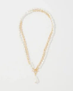 Gold + Pearl Convertible Pendant*White House Black Market Discount