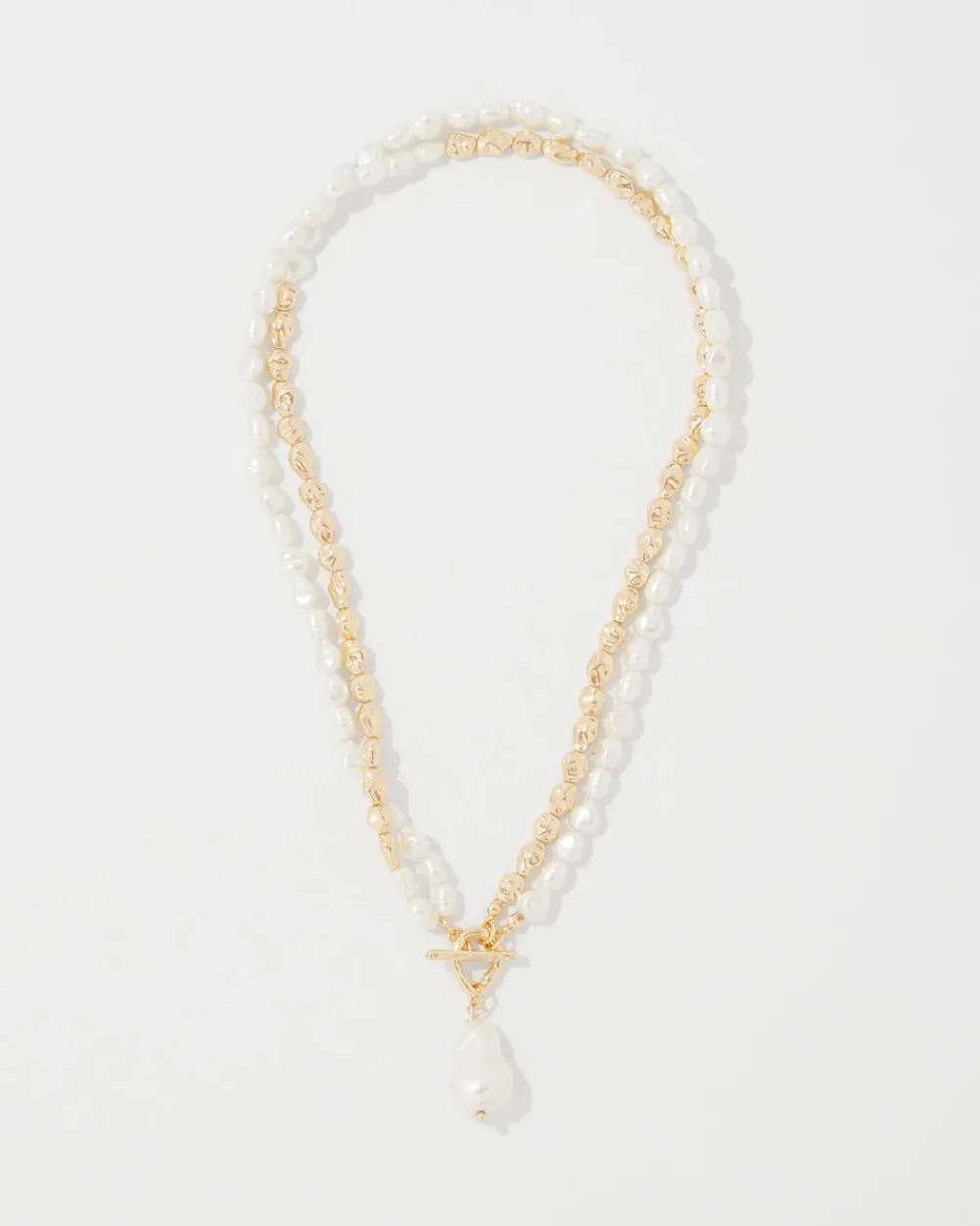 Gold + Pearl Convertible Pendant*White House Black Market Discount