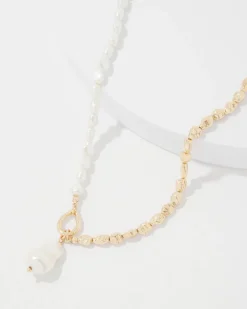 Gold + Pearl Convertible Pendant*White House Black Market Discount