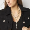 Gold + Pearl Convertible Y Necklace*White House Black Market Clearance