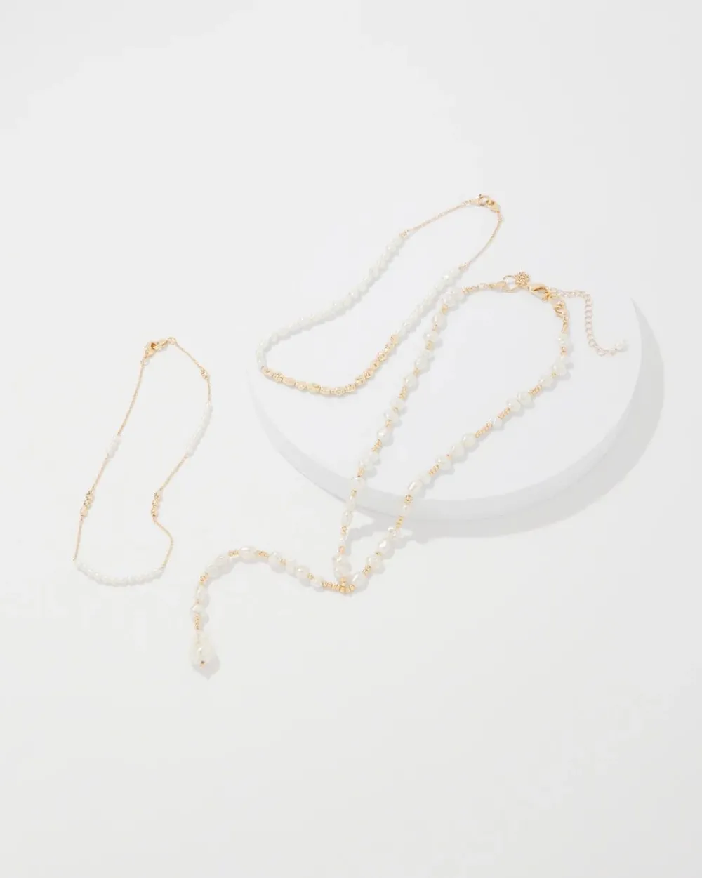 Gold + Pearl Convertible Y Necklace*White House Black Market Clearance