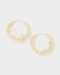 Gold + Pearl Hoop Earrings*White House Black Market Best