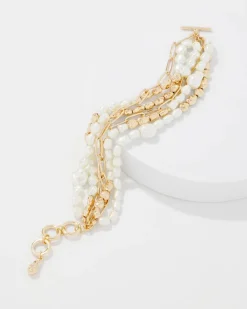 Gold + Pearl Multiple Strand Bracelet*White House Black Market Sale