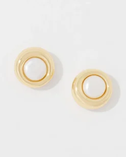 Gold + Pearl Stud Earrings*White House Black Market Online