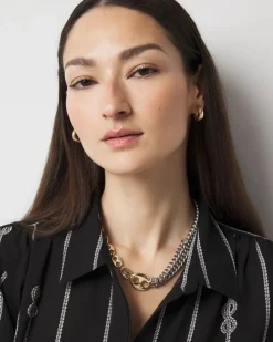 Gold + Silver Mariner Links Necklace*White House Black Market Discount
