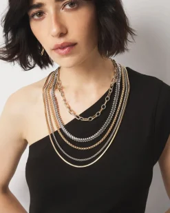 Gold + Silver Mixed Chain Convertible Necklace*White House Black Market Clearance