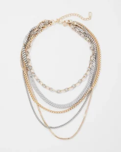 Gold + Silver Mixed Chain Convertible Necklace*White House Black Market Clearance