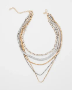 Gold + Silver Mixed Chain Convertible Necklace*White House Black Market Clearance