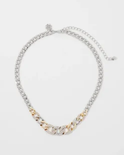 Gold + Silver Pavé Link Necklace*White House Black Market Discount