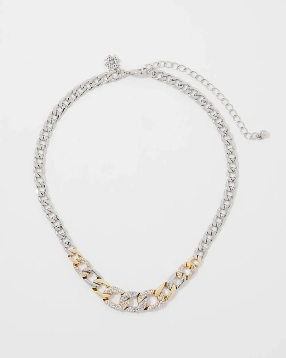 Gold + Silver Pavé Link Necklace*White House Black Market Discount