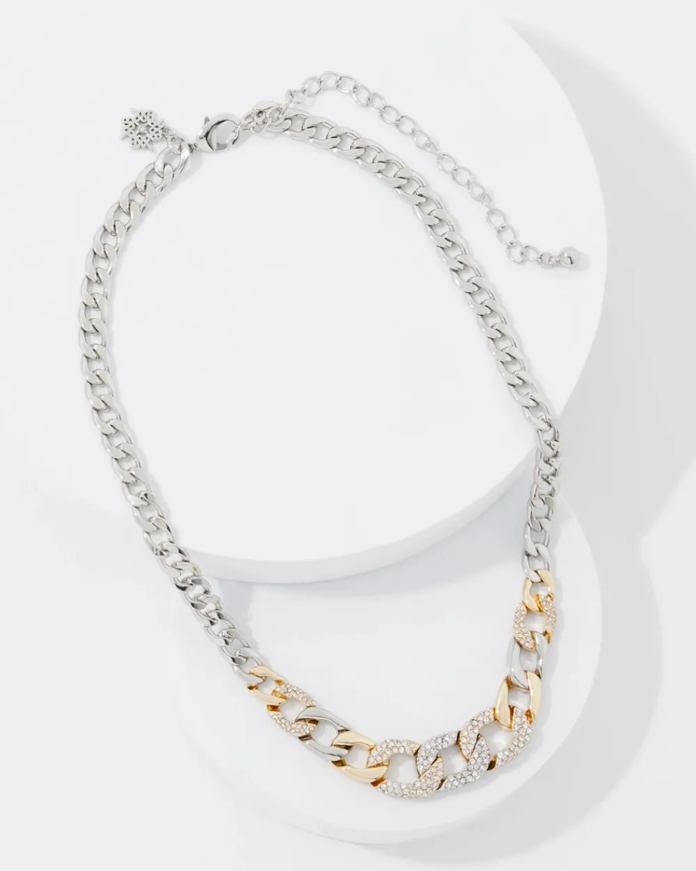 Gold + Silver Pavé Link Necklace*White House Black Market Discount