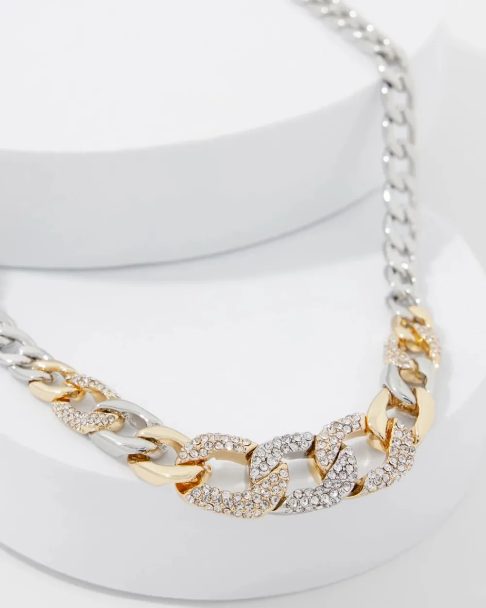 Gold + Silver Pavé Link Necklace*White House Black Market Discount