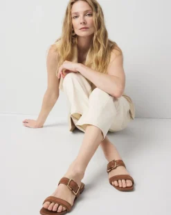 Gold Buckle Flat Sandal*White House Black Market Online