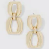 Gold Double Links Drop Earrings*White House Black Market Sale