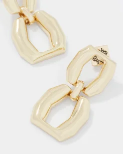Gold Double Links Drop Earrings*White House Black Market Sale