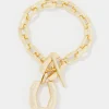 Gold Double Links Toggle Bracelet*White House Black Market Outlet