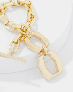 Gold Double Links Toggle Bracelet*White House Black Market Outlet