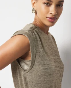 Gold Foil Braided Shoulder Tee*White House Black Market Sale