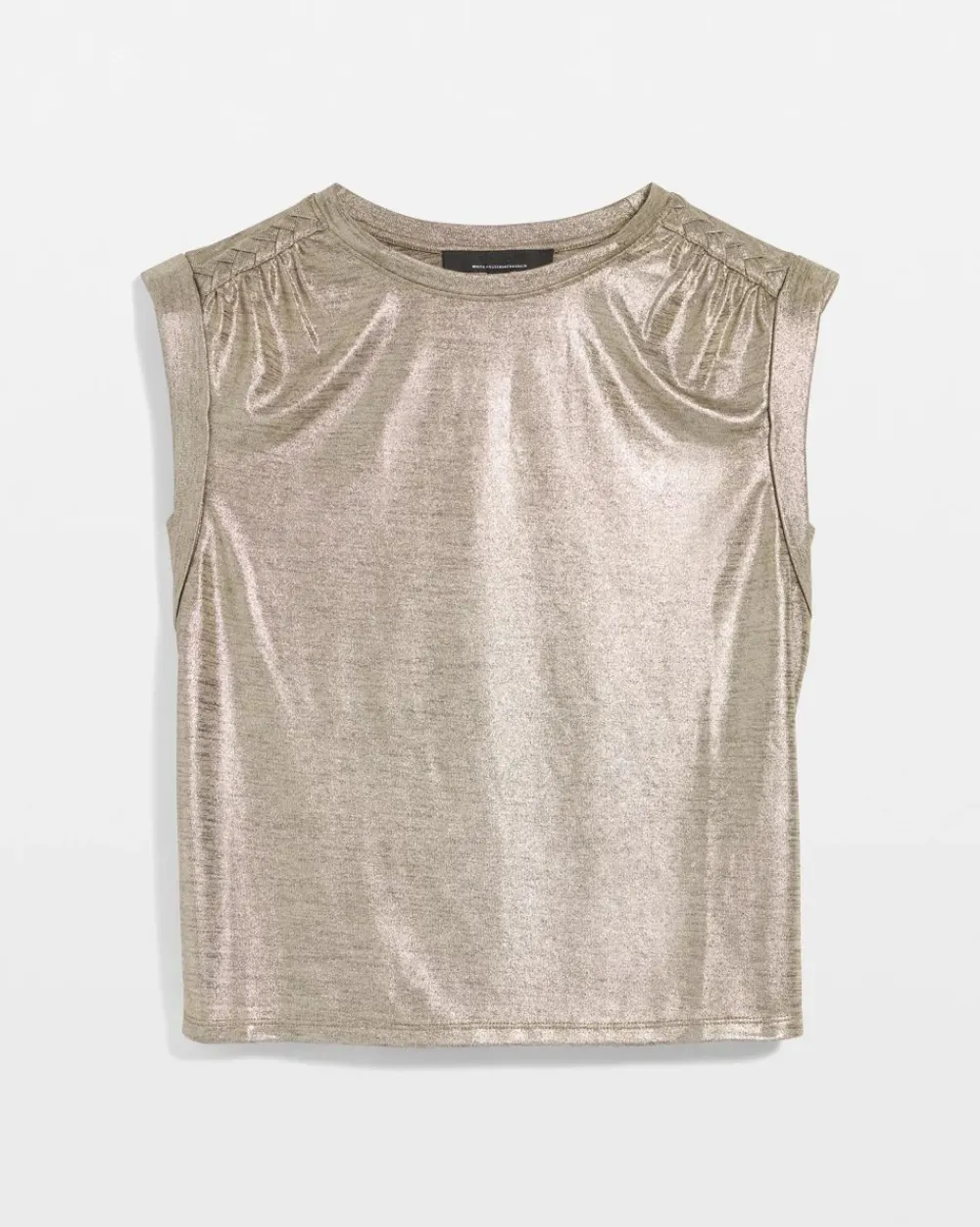 Gold Foil Braided Shoulder Tee*White House Black Market Sale