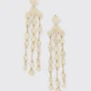 Gold Hammered Disc Chandelier Earrings*White House Black Market Clearance