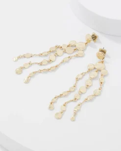 Gold Hammered Disc Chandelier Earrings*White House Black Market Clearance