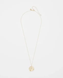 Gold Hammered Disc Pendant*White House Black Market Hot