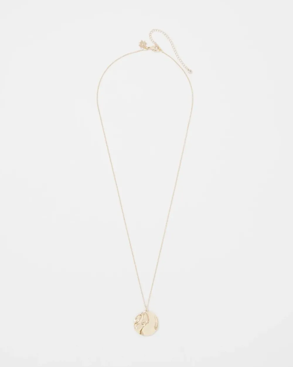 Gold Hammered Disc Pendant*White House Black Market Hot